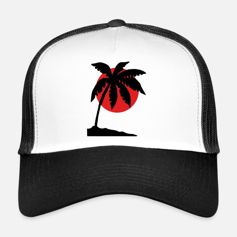 Palm Tree Sunset – Tropical Silhouette Trucker Cap
