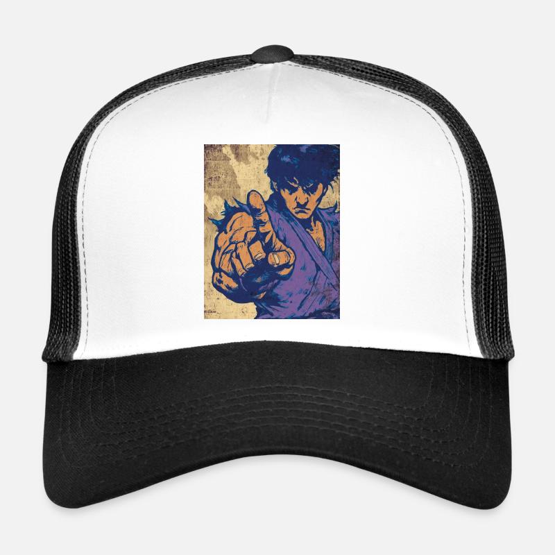 Kampfheld im Pop Art Blau Trucker Cap