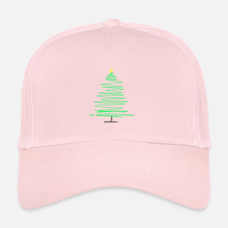 Sapin spiralé vert avec étoile Casquette trucker 