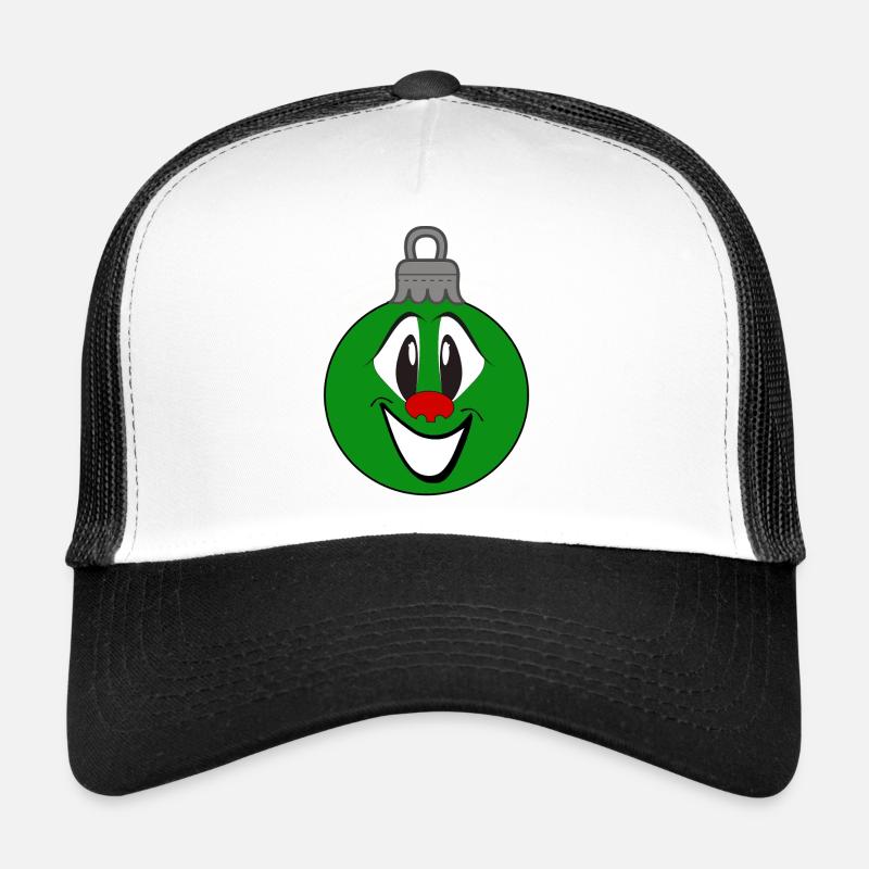Grüne Weihnachtsbaumkugel mit Lächeln Trucker Cap