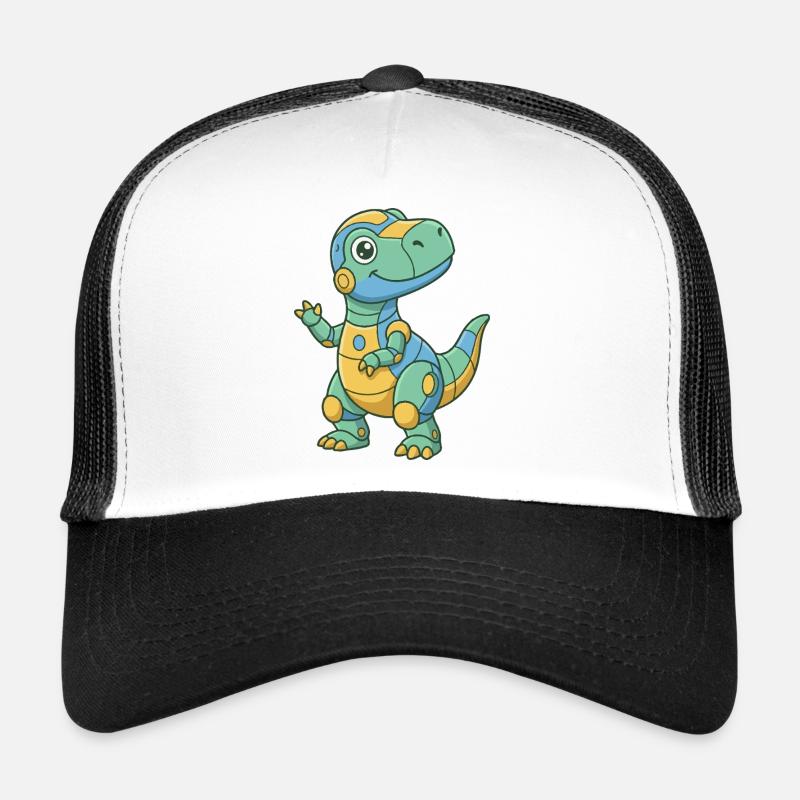 Colorful Robo-Dino - Trucker Cap - white/black