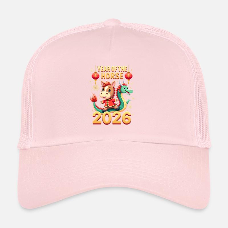 Nouvel An chinois du cheval 2026 Casquette trucker 