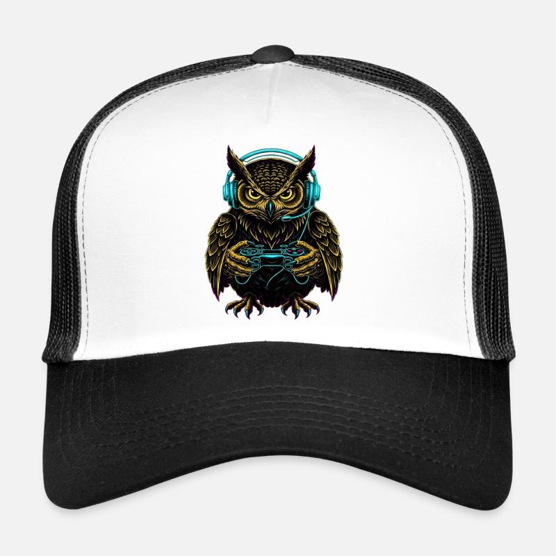Eule Gaming Tier Videospiele Lustige Eule Trucker Cap