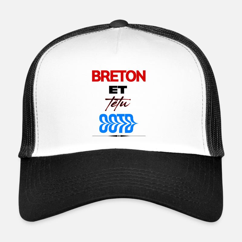 Bretonisch und stur – bretonischer Stolz - Trucker Cap - Weiß/Schwarz