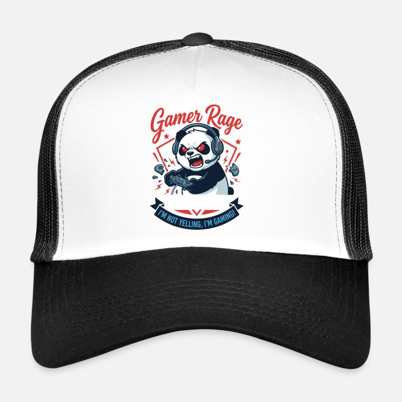 Gamer Panda Level 99 Rage Trucker Cap