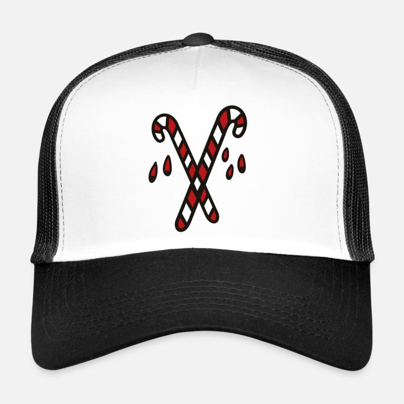 Candy Canes Crossed Candy Cane Symbol Trucker Cap