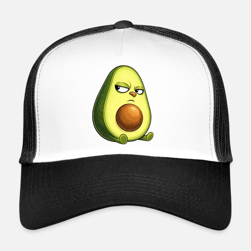Cool avocado with sunglasses skeptical look Trucker Cap