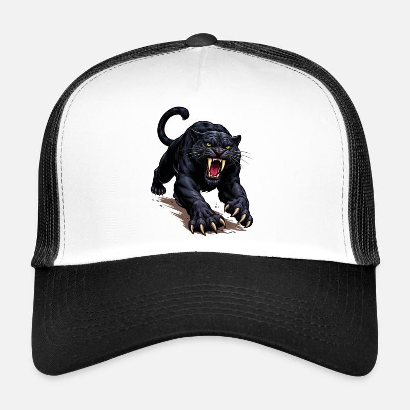 Schwarzer Panther Angriff Trucker Cap