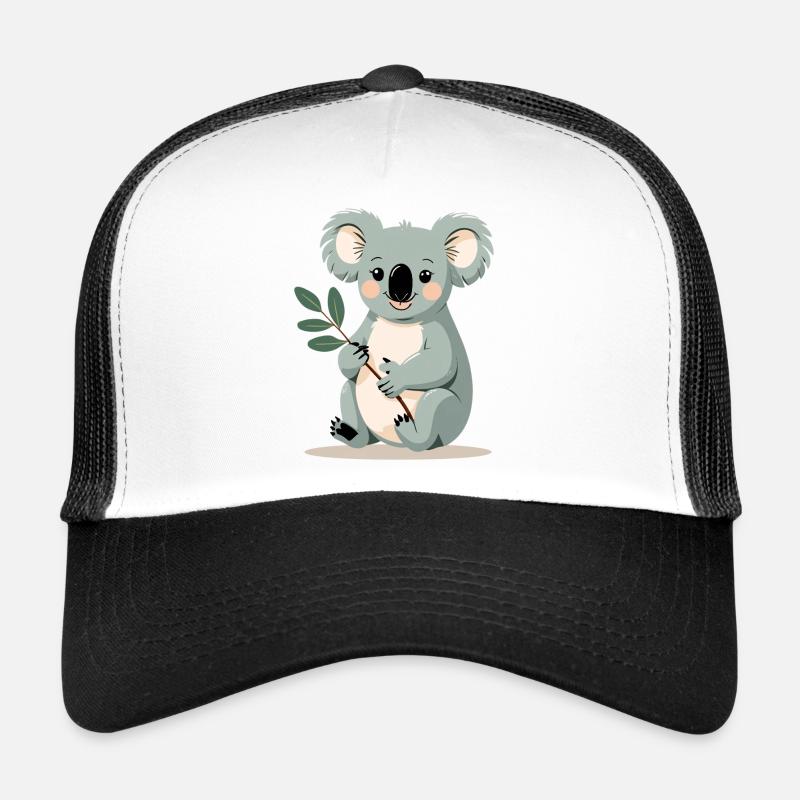 Petit koala avec une branche de feuille Casquette trucker 