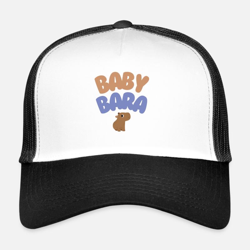 Bébé Bara Capybara - Casquette trucker  - blanc/noir