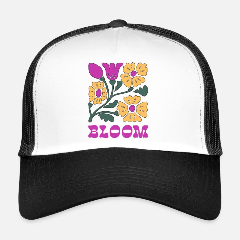 Pop florale rose néon Casquette trucker 
