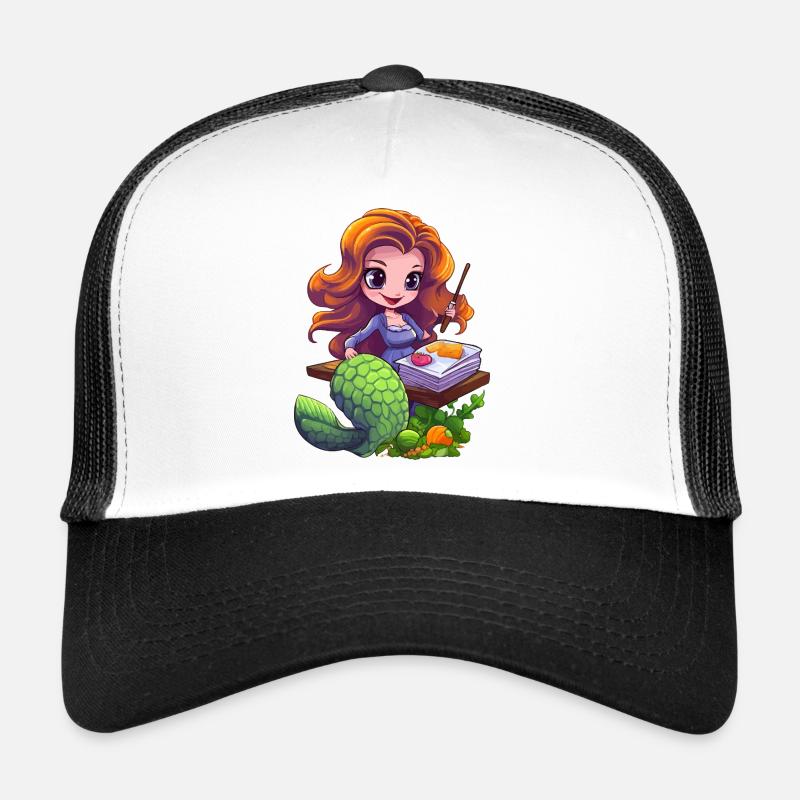 Artiste sirène à la planche à dessin Casquette trucker 