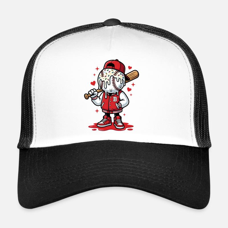 Dessin animé du joueur de baseball doux Casquette trucker 