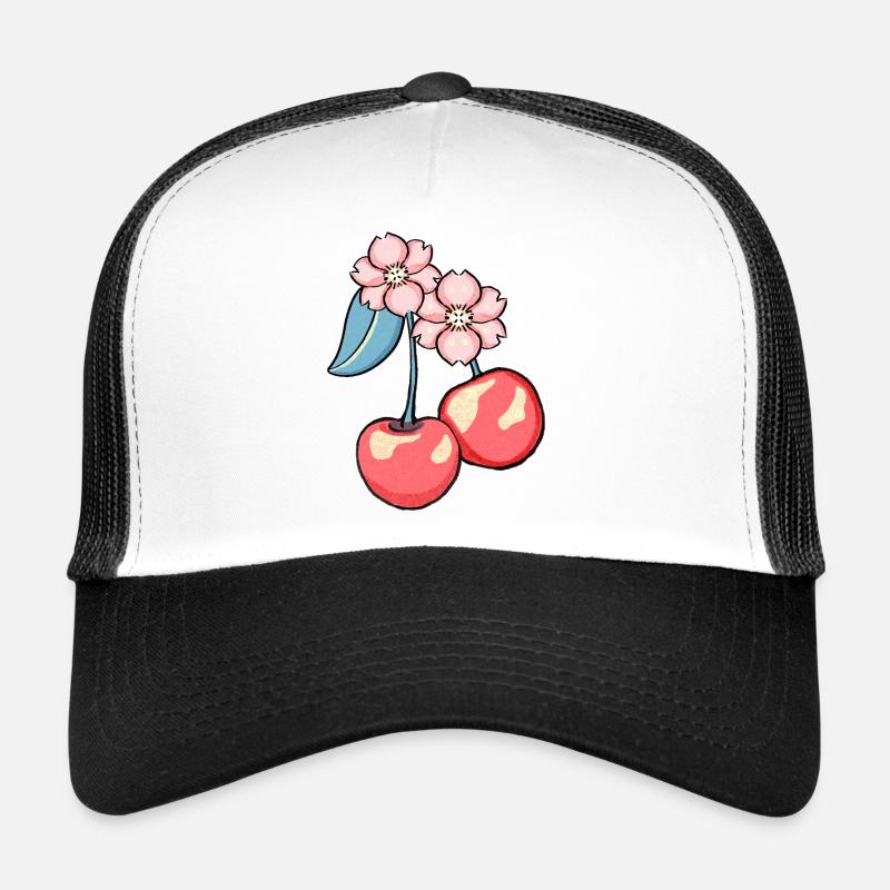 Illustration de charme en fleurs de cerisier Casquette trucker 