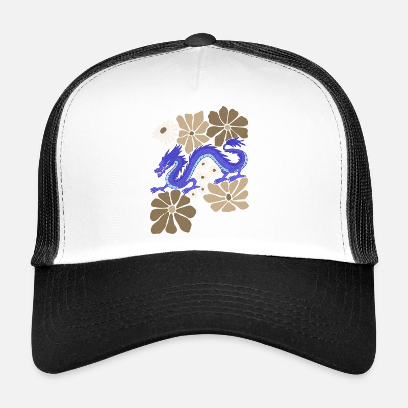 Blumenblauer Drache Trucker Cap