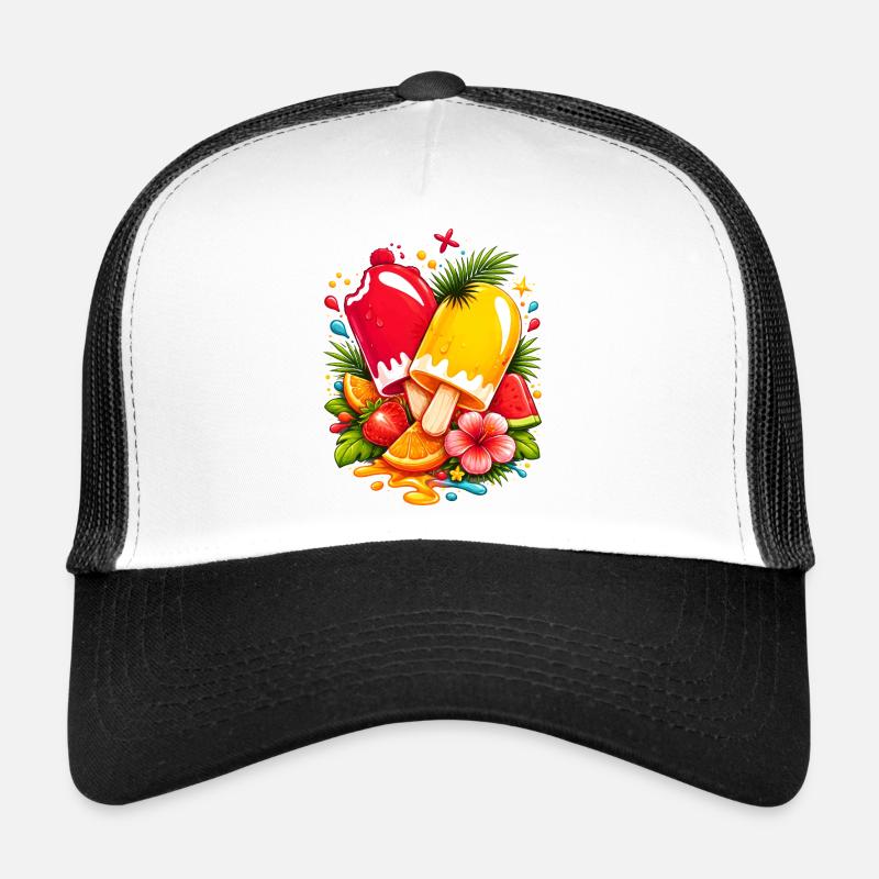Tropisches Eis mit Früchten Illustration  Trucker Cap