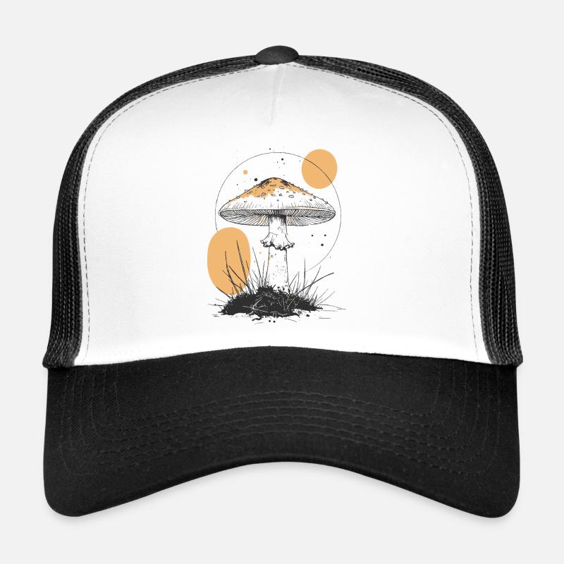 Silhouette de champignon de la forêt de clair de lune Casquette trucker 