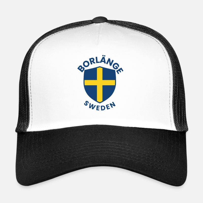 Borlänge Shield: Swedish flag design Trucker Cap