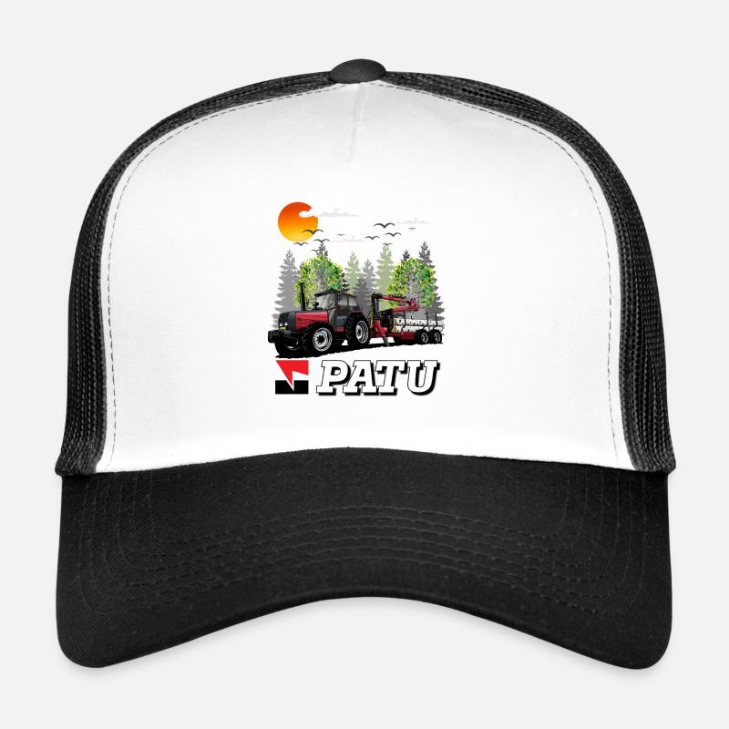 Patu Waldmaschinentraktor - Trucker Cap - Weiß/Schwarz