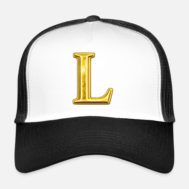 Golden L Monogram Trucker Cap