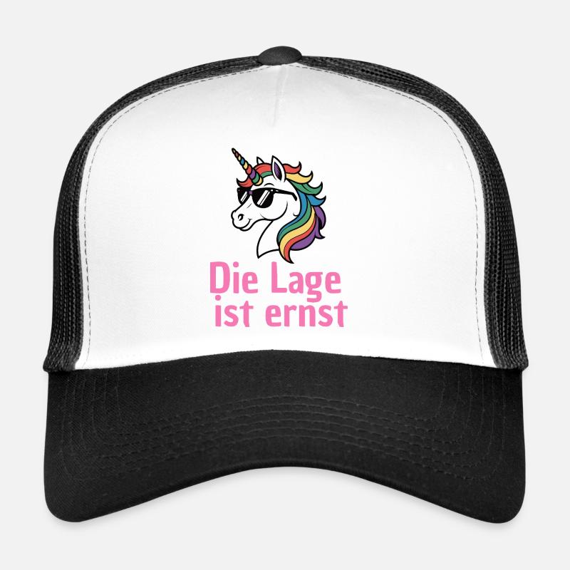 LAGE IST ERNST, COOLES EINHORN! LUSTIGER SPRUCH Trucker Cap