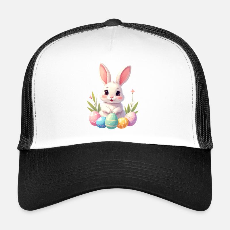 Easter bunny with pastel Easter eggs Trucker Cap