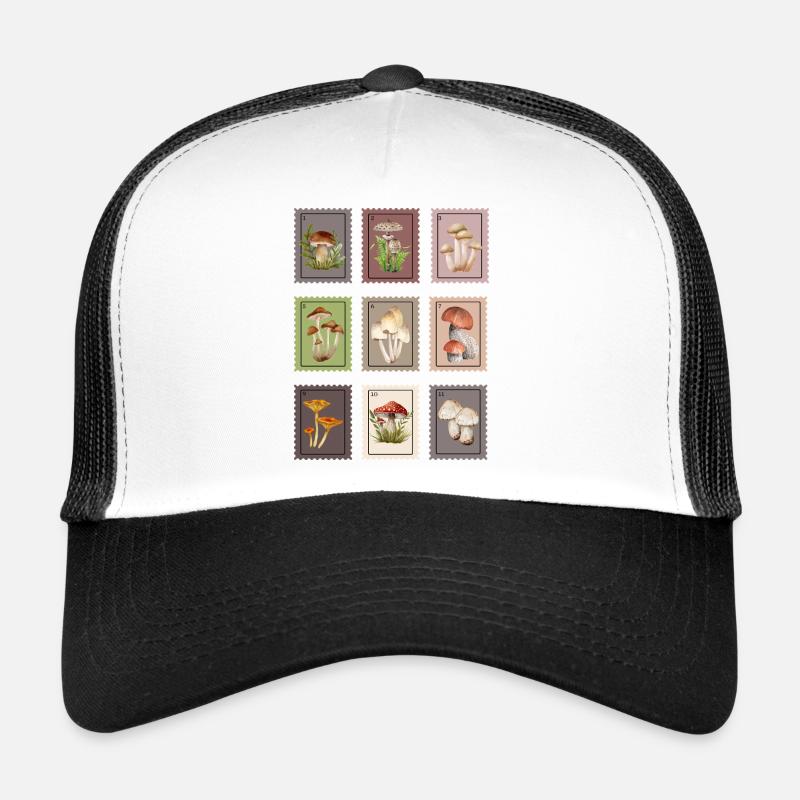 Mushroom Design - Trucker Cap - white/black