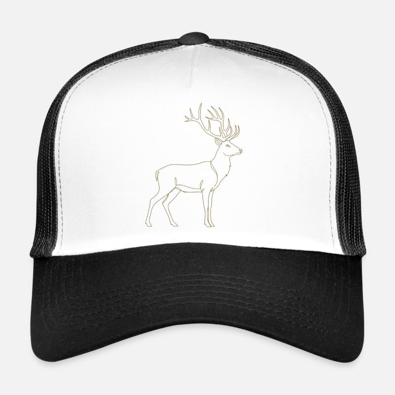 Art de ligne de cerf doré Casquette trucker 