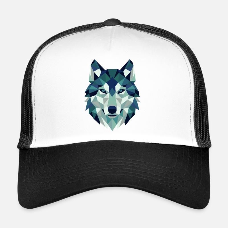 Wolf Head Polygon Geometry Trucker Cap