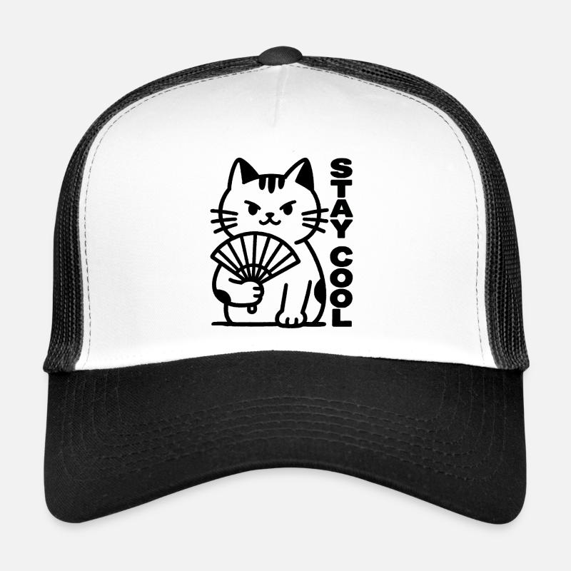 Katzenventilatorheizung ruhig - Trucker Cap - Weiß/Schwarz