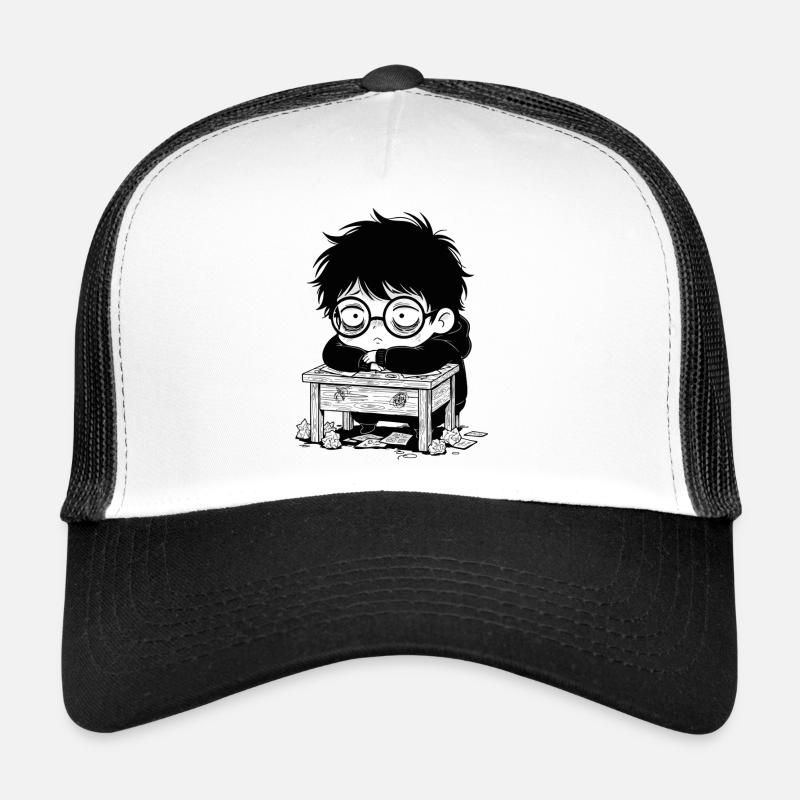 Student Burnout Office Blank Stare Trucker Cap