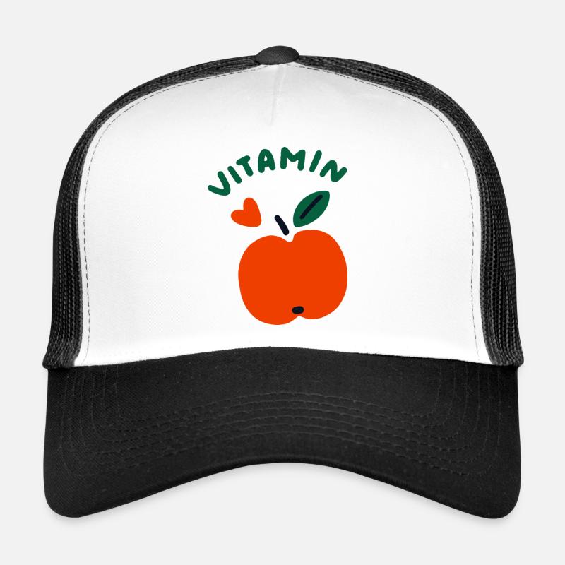 Pomme vitaminée, un fruit mignon et sain au design adorable Casquette trucker 