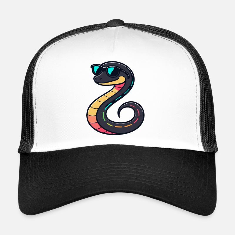 Serpent néon avec lunettes Casquette trucker 