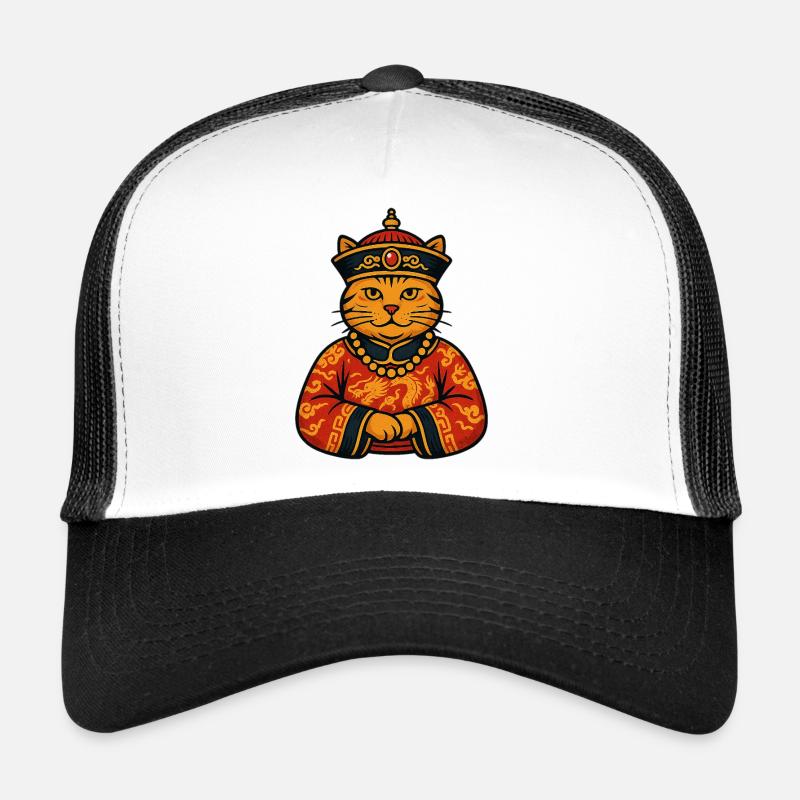 Chinese Emperor Cat Dragon Robe Illustratio Trucker Cap