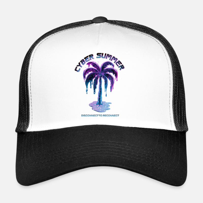 Cyber Summer Palm Melting Casquette trucker 