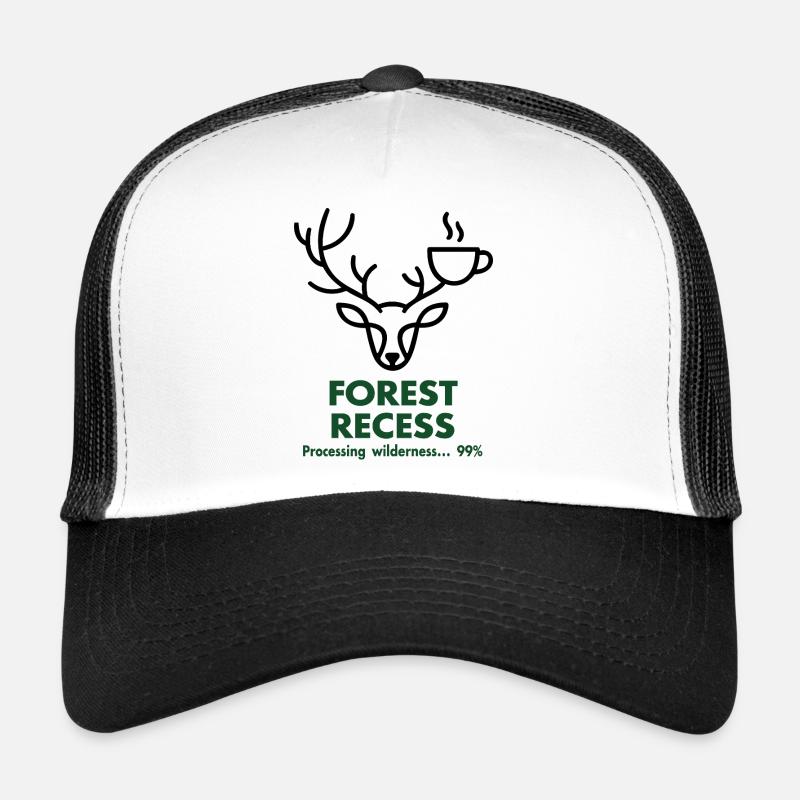 Deer with Cup in Forest Trucker Cap