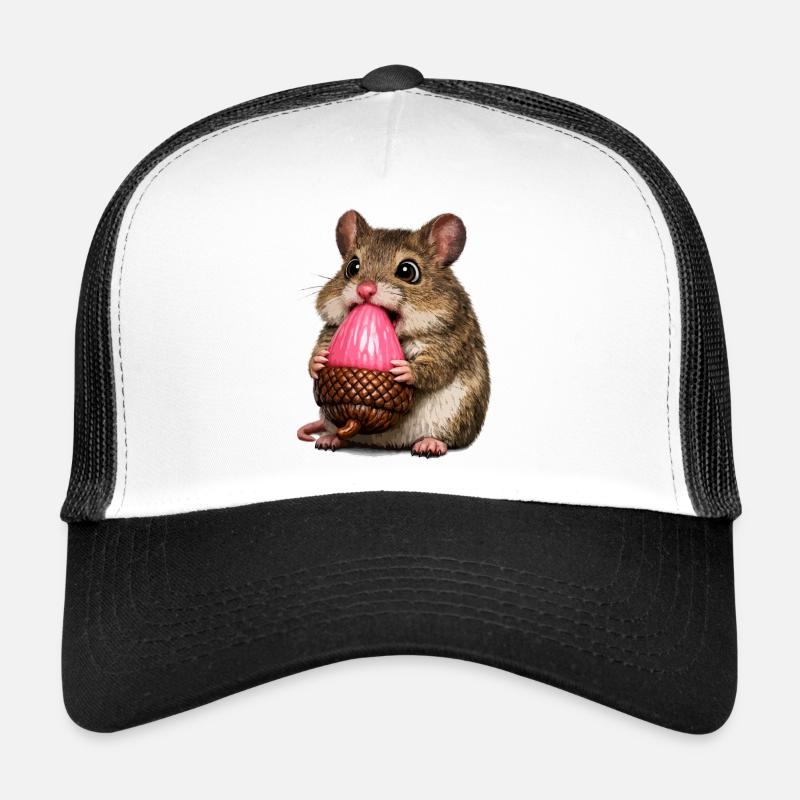 Holzmaus mit rosa Eichel Trucker Cap