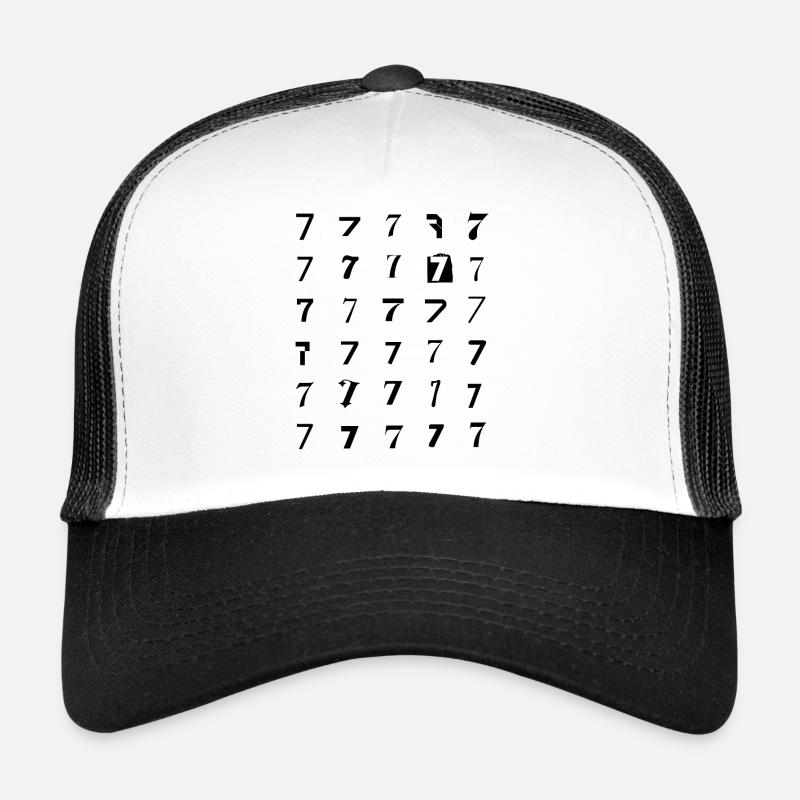 Numéro 7 Numérologie Design typographique Casquette trucker 