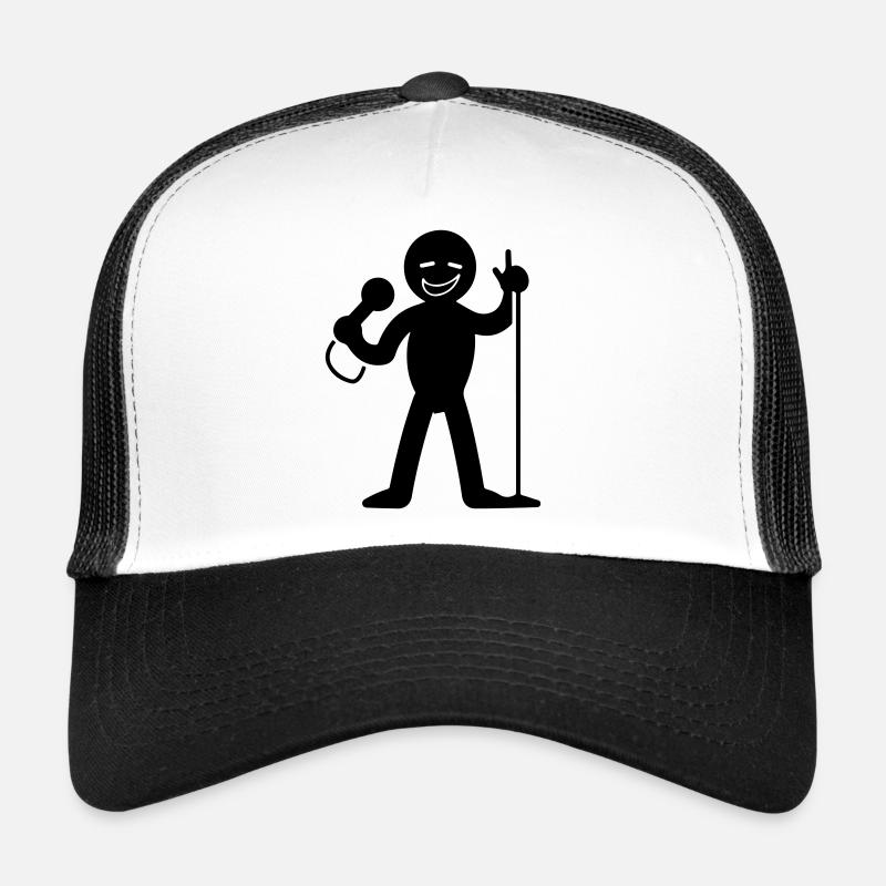 Chanteur avec micro Casquette trucker 