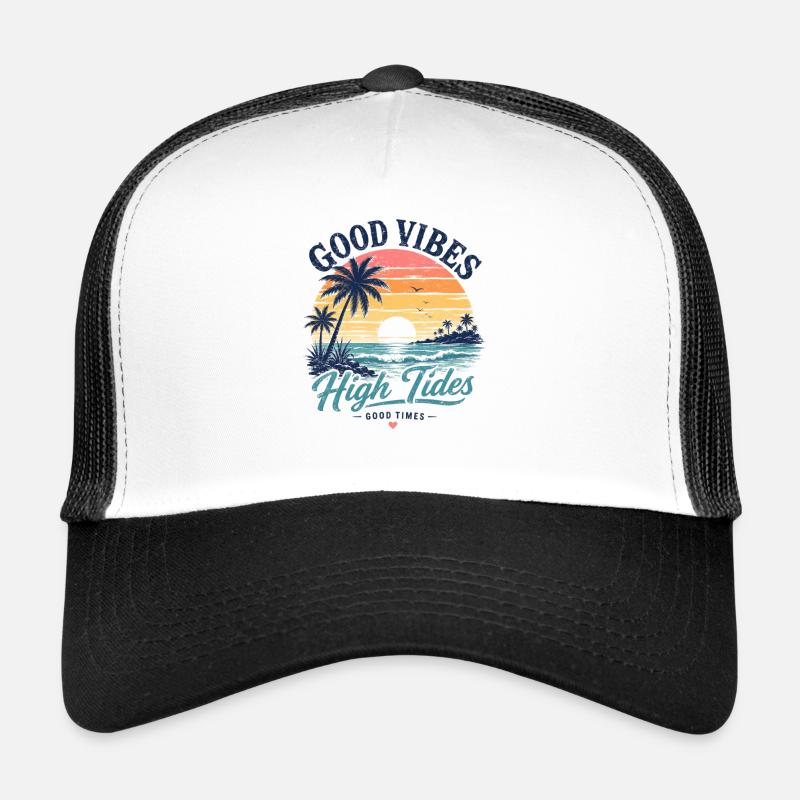 Vibes High Tides Sunset Trucker Cap