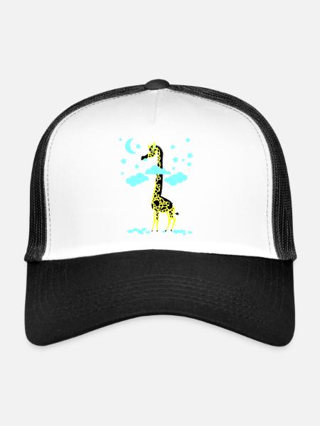 star-mangeur girafe - Casquette trucker  - blanc/noir - Devant