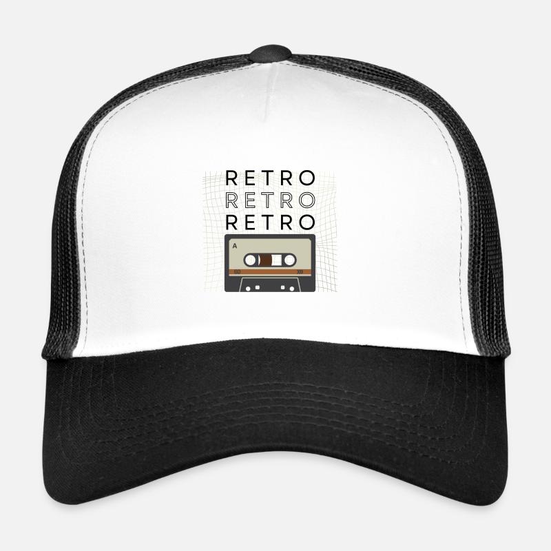 Retro Design Cassette - Trucker Cap - white/black