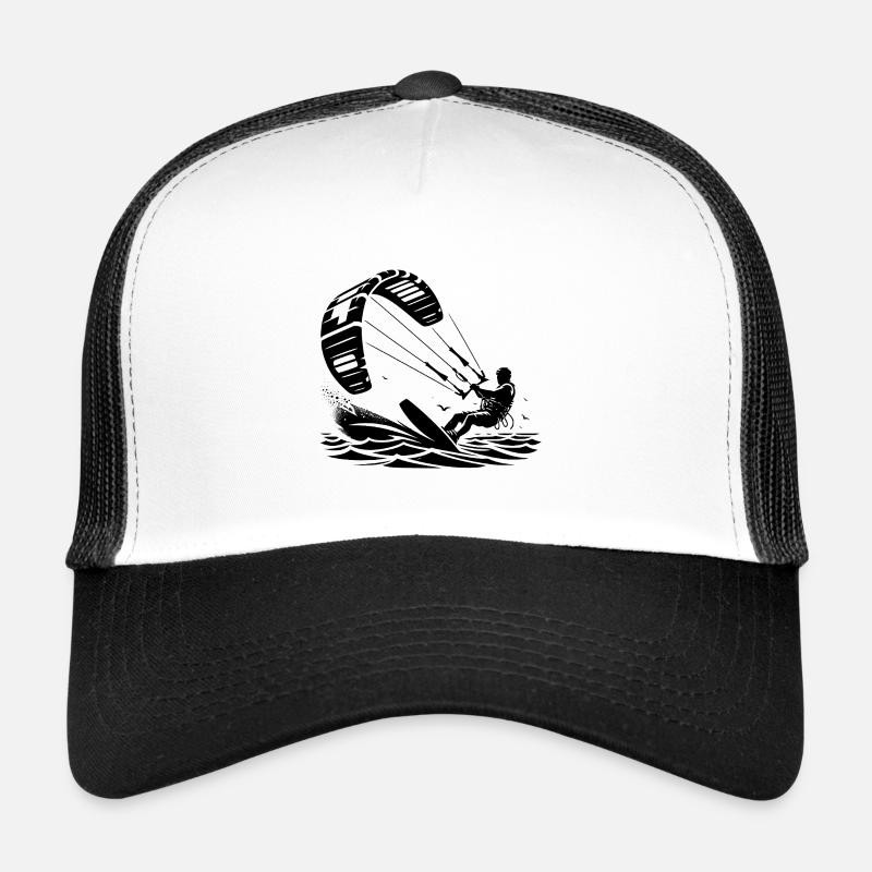Kitesurfen Kitesurfer Kiteboard - Trucker Cap - Weiß/Schwarz