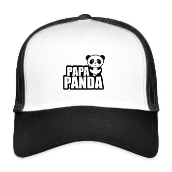 papa panda - papa gift - Trucker Cap - white/black - Front