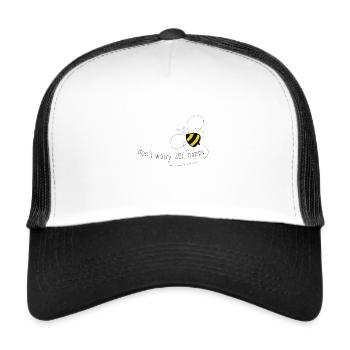 Ne t'inquiète pas, abeille heureuse - Casquette trucker  - blanc/noir - Devant