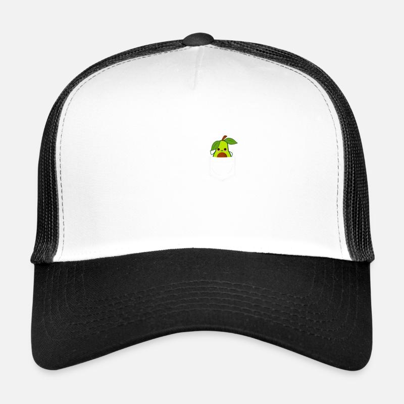 Avocado in breast pocket - Trucker Cap - white/black
