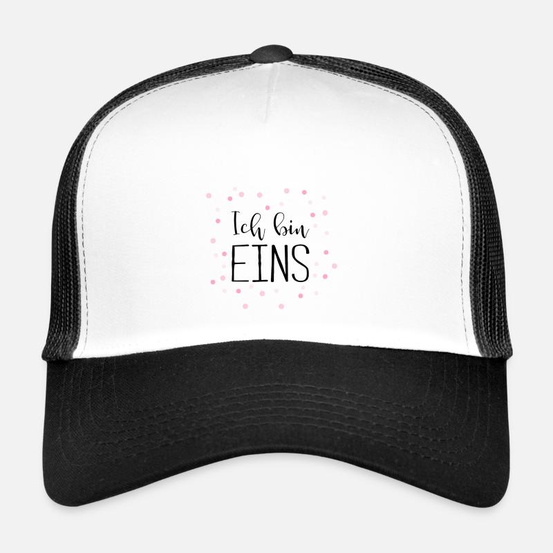 1. Geburtstag, eins, erster - Konfetti - Trucker Cap - Weiß/Schwarz