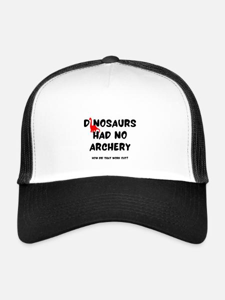 Dinosaurs had no archery How did that work out? - Trucker Cap - white/black - Front