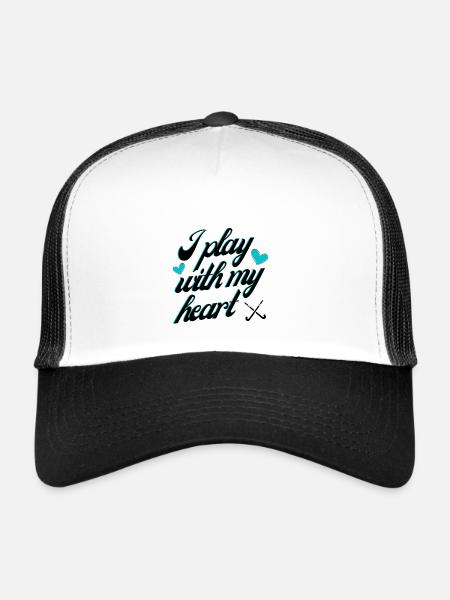 Hockey: I play with my heart. - Trucker Cap - white/black - Front