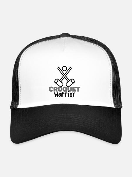 Croquet Warrior. - Casquette trucker  - blanc/noir - Devant